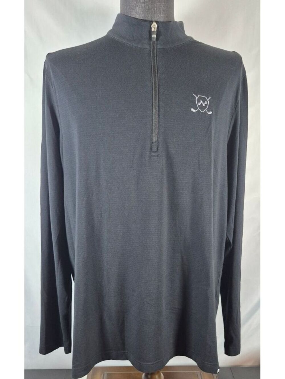 TravisMathew XL Black Quarter Zip Golf Performance Pullover